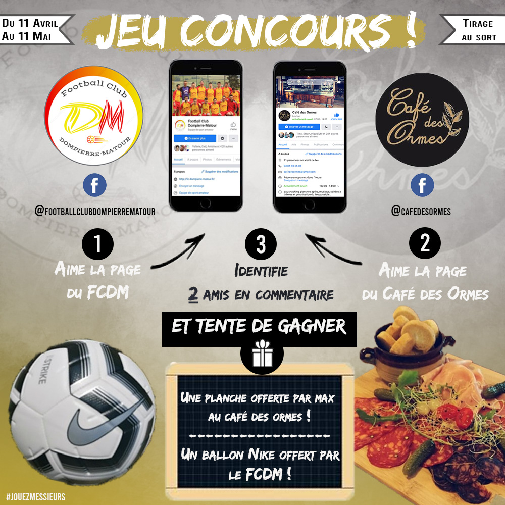 Participez au concours Facebook FCDM – Café des Ormes